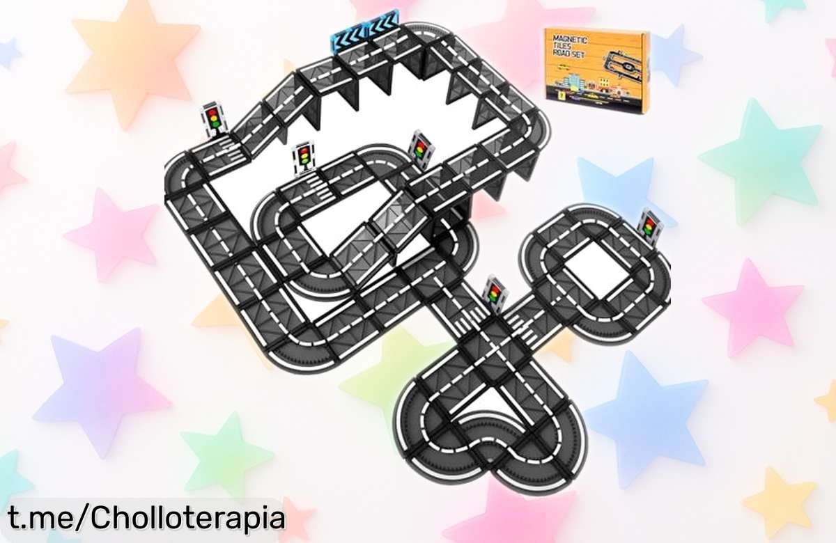 70 piezas de bloques magnéticos BuzzoXerex con carreteras y normas para niños, rebajados en un precio muy bajo que no volverás a ver; corre que este super chollo se acaba y la diversión está esperándote ya mismo.