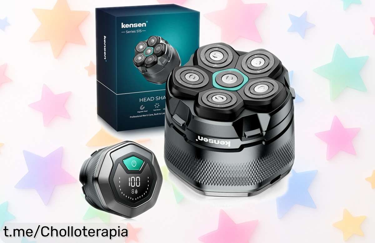 Afeitadora eléctrica 5 en 1 Kensen con cabezal rotativo magnético, carga USB y uso en seco o mojado rebajada para ti: un super chollo que no durará, ¡corre que se agota esta oferta limitada!
