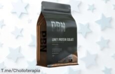 Aislado de proteína premium Body Nutrition 1 kg sabor chocolate con 26g por toma, precio rebajado increíble para músculos fuertes y sin aburrirte ¡No pierdas esta oportunidad única que vuela en un abrir y cerrar!