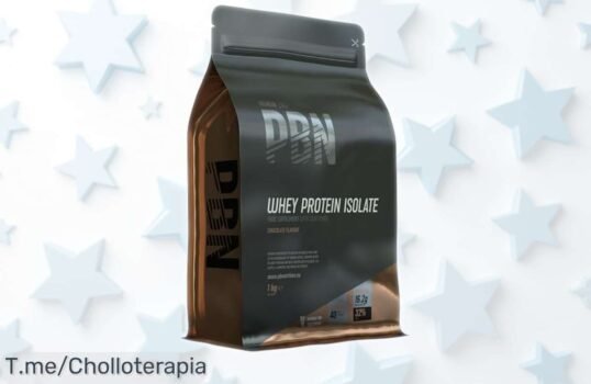 Aislado de proteína premium Body Nutrition 1 kg sabor chocolate con 26g por toma, precio rebajado increíble para músculos fuertes y sin aburrirte ¡No pierdas esta oportunidad única que vuela en un abrir y cerrar!