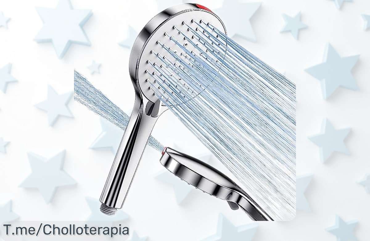 Alcachofa de ducha alta presión SREWOHS con 5 modos y boquillas antical a precio rebajado chollazo para limpiar fácil y ahorrar agua ¡corre que vuelan las unidades!