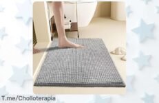 Alfombra de baño super absorbente y antideslizante con secado rápido, diseño fijo que no se mueve, lavable en máquina y precio rebajado por tiempo limitado: un ofertón que vuela ¡hazla tuya ya!