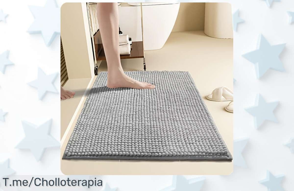 Alfombra de baño super absorbente y antideslizante con secado rápido, diseño fijo que no se mueve, lavable en máquina y precio rebajado por tiempo limitado: un ofertón que vuela ¡hazla tuya ya!