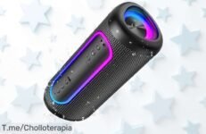 Altavoz Bluetooth UOHHBOE potente y resistente al agua con 30 horas de batería y luces RGB, rebajado brutalmente para que disfrutes cada ritmo sin parar ¡Oferta limitada, corre ya o se escapa este super chollo!