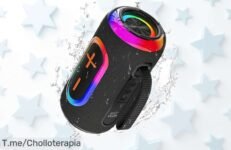 Altavoz portátil Oraolo con sonido potente de 24W y luces RGB para animar cualquier fiesta, conexión Bluetooth 54 súper estable y resistente al agua IPX5, precio rebajado solo por tiempo limitado ¡no lo dejes escapar!