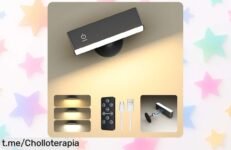 Aplique de pared sin cables YiLaie con mando y luz ajustable rebajado precio loco para que leas o crees ambiente fácil y rápido corre que se agota esta oferta brutal