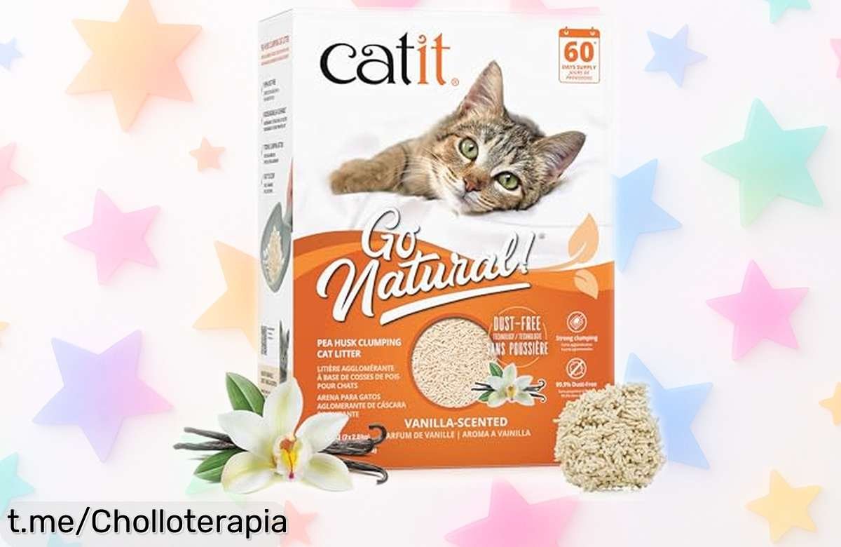 Arena para gatos Catit Go Natural 5.6 kg con aroma vainilla rebajada genial, olvídate de olores y mantén las patitas limpias ya no esperes que vuela este ofertón limitado