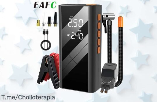 Arrancador de coche y compresor 2 en 1 con potencia brutal que salva vidas, precio rebajado para emergencias alucinantes ¡consigue este super chollo ya antes de que se acabe!