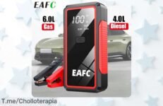 Arrancador portátil EAFC 2000A 20000mAh con impulso instantáneo para coches gasolina y diésel, precio rebajado brutal para que nunca te quedes tirado ¡Oferta limitada que vuela, prepárate ya!