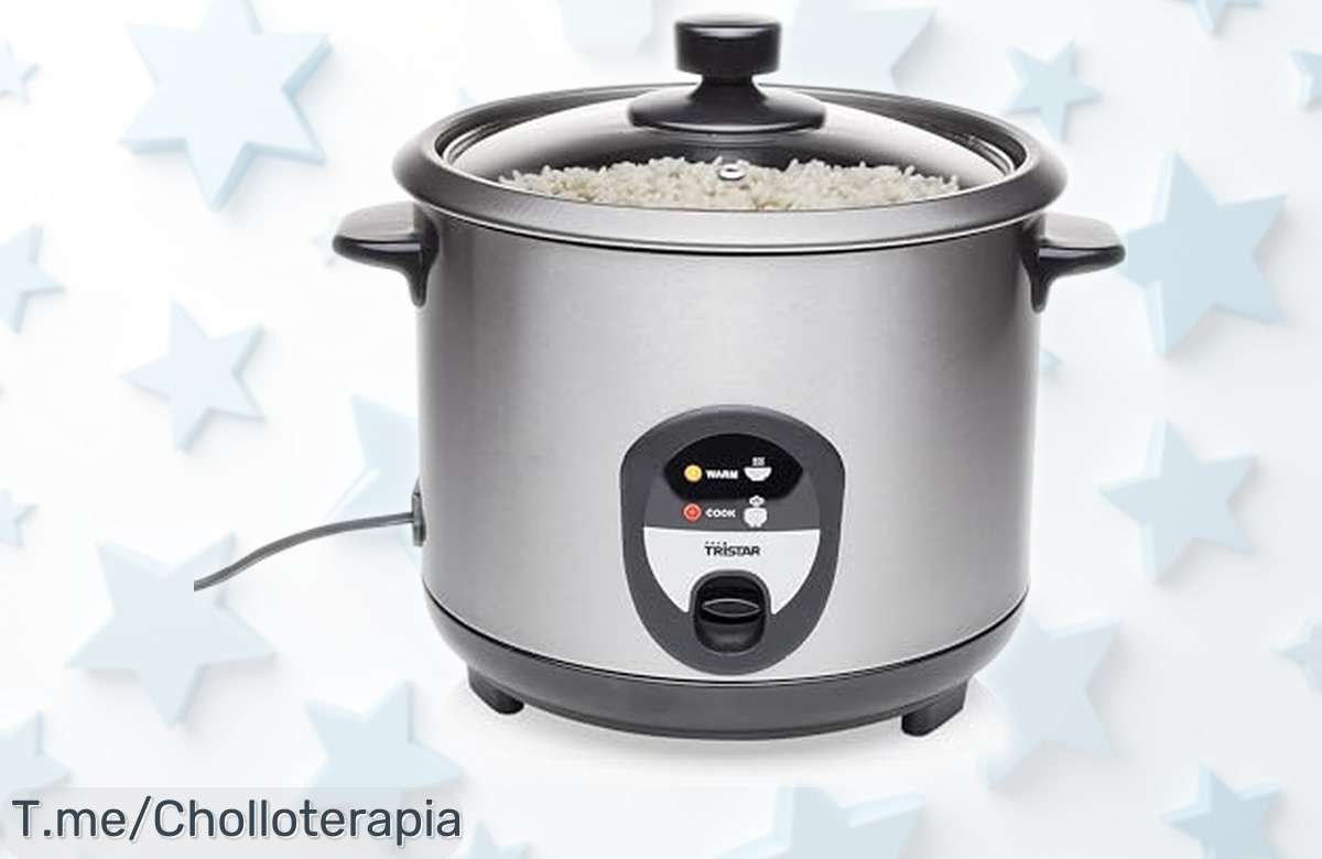 Arrocera Tristar RK6127 con función mantener caliente y apagado automático rebajada por tiempo limitado, prepara arroz perfecto sin complicaciones, accesorios incluidos ¡un súper chollo que se acaba rápido, corre a comprarla ya!