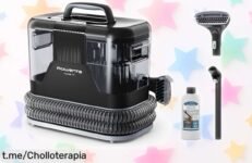 Aspirador de tapicerías Rowenta IN5010 con succión potente y depósito XXL ¡precio rebajado que vuela, chollazo exclusivo para que limpies fácil y rápido!