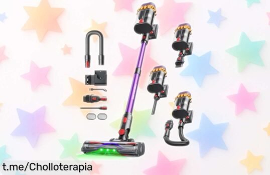 Aspiradora sin cable Ivormentico V10 EVO con 50Kpa y 70 mins, depósito enorme de 18L y pantalla LED: llévate este super chollo rebajado con modo pelo de mascotas ¡corre que vuelan!