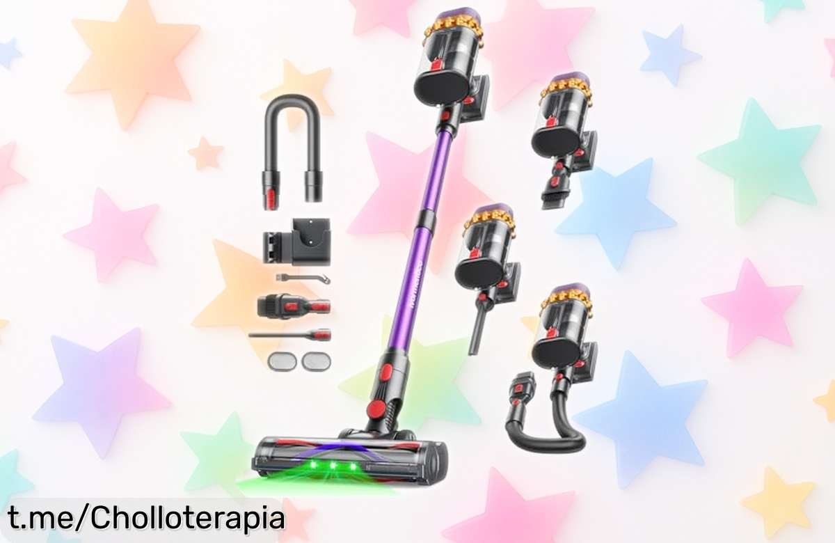 Aspiradora sin cable Ivormentico V10 EVO con 50Kpa y 70 mins, depósito enorme de 1.8L y pantalla LED: llévate este super chollo rebajado con modo pelo de mascotas ¡corre que vuelan!