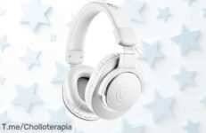 Auriculares inalámbricos AudioTechnica ATHM20xBTWH blanco con sonido de estudio brutal, 60 horas sin parar y conexión dual Bluetooth ¡precio rebajado que vuela! Solo quedan pocas unidades para este ofertón que no se repetirá