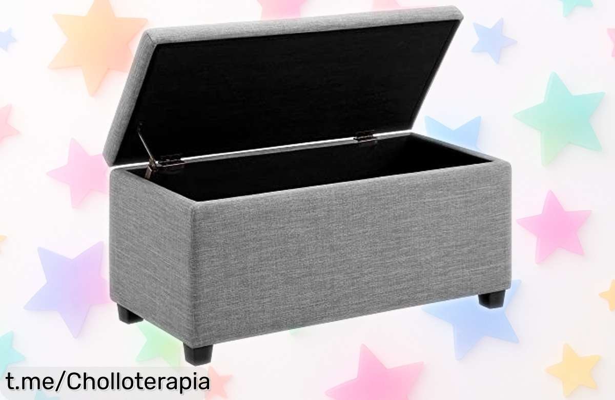 Banco rectangular acolchado Amazon Basics con almacenaje seguro y diseño moderno rebajado por tiempo limitado, un super chollo para organizar tu hogar sin esfuerzo ¡Date prisa que vuelan!