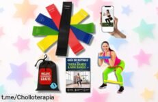 Bandas elásticas para musculación con rutinas y vídeos únicos, precio rebajado y oferta limitada ¡ponte fuerte en casa fácil y rápido con este super chollo que incluye asesoramiento personalizado! No lo dejes escapar