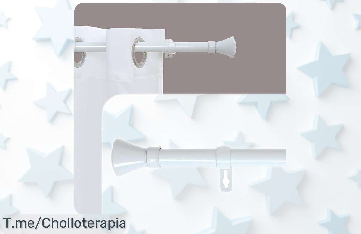 Barra cortina extensible 19mm TodoBien Store con diseño rústico fino para salón y dormitorio, precio rebajado que no volverás a encontrar, ¡pocos unidades disponibles para darle un toque único ya mismo!