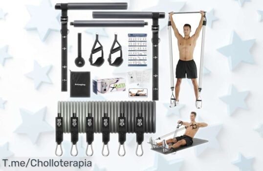 Barra de pilates con bandas ajustables para todos niveles en un super chollo que acaba de bajar su precio, incluye vídeos y guía completa para entrenar ya en casa sin líos, corre que solo quedan pocas unidades a este descuentazo irresistible