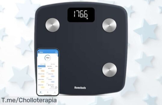 Báscula digital Homebuds con 13 funciones de análisis corporal y app sincronizable, precio rebajado para que controles tu salud ya mismo sin perder este ofertón en unidades limitadas ¡Date prisa!