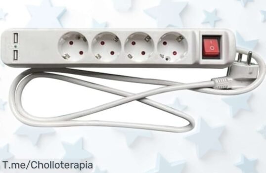 Base múltiple con 4 tomas y USB-C ideal para cargar todo sin complicaciones ahora a un precio rebajado que no verás otra vez, calidad garantizada ¡corre que vuelan las unidades!