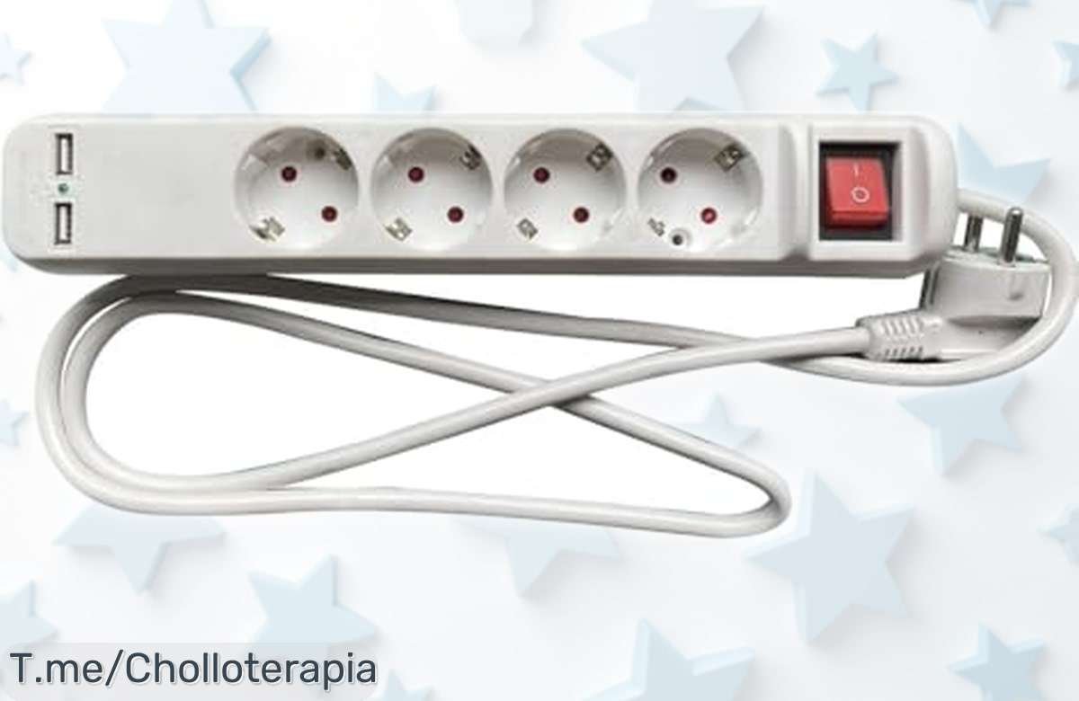 Base múltiple con 4 tomas y USB-C ideal para cargar todo sin complicaciones ahora a un precio rebajado que no verás otra vez, calidad garantizada ¡corre que vuelan las unidades!