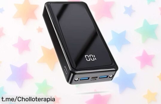 Batería externa súper potente 24000mAh con carga rápida y linterna LED precio rebajado para que nunca se te agote la energía ¡corre que vuelan las unidades de este ofertón!