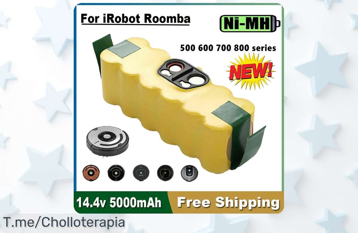 Batería potente para iRobot Roomba series 500 y 900 con precio rebajado que no durará mucho, hecha para devolverle vida a tu robot ¡Corre que es un ofertón limitado y el rendimiento está garantizado!