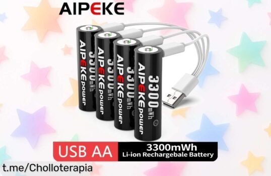 Baterías recargables AIPEKE 1,5 V tipo C potencia brutal y duración al límite, precio rebajado nunca visto y oferta limitada: ¡corre que vuelan estas pilas súper chollo para cámara y ratón!