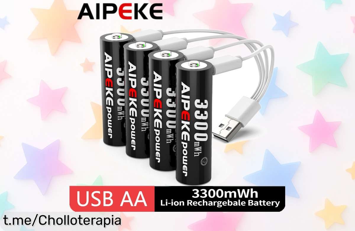 Baterías recargables AIPEKE 1,5 V tipo C potencia brutal y duración al límite, precio rebajado nunca visto y oferta limitada: ¡corre que vuelan estas pilas súper chollo para cámara y ratón!