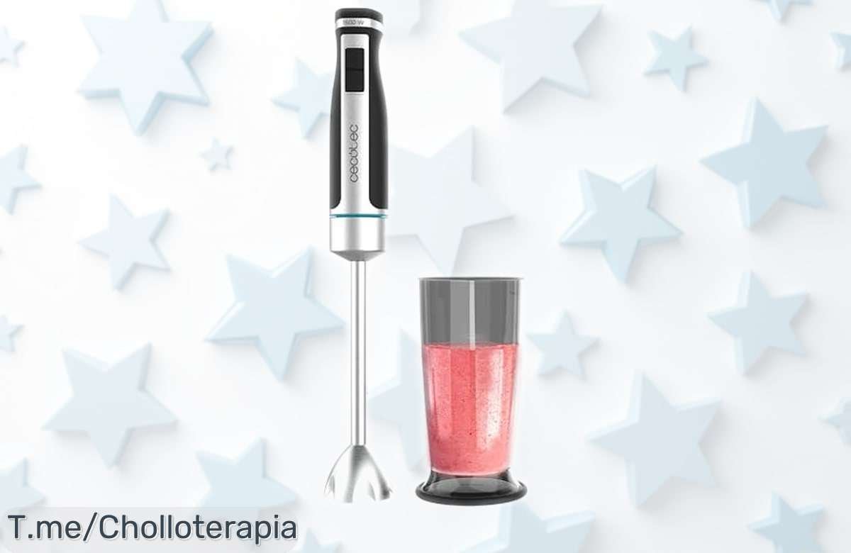 Batidora de mano Cecotec PowerGear 1500 XL súper potente con cuchilla de titanio y 21 velocidades, rebajada una barbaridad para que la tengas ya en casa: ¡ofertón único que se va volando! Corre y llévatela antes de que desaparezca.