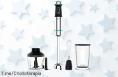 Batidora de mano Power TitanBlack 1200 XL Cecotec con potencia brutal y cuchillas que trituran hielo sin líos precio rebajado chollazo que no dura para siempre ¡date prisa!