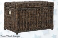 Baúl de mimbre Happimess HPM9002A súper resistente y práctico con tapa fácil rebajado a precio loco un ofertón que vuela ¡hazte ya con este super chollo antes de que desaparezca!