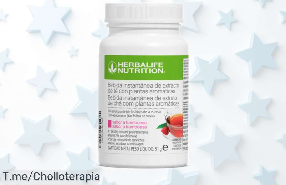 Bebida instantánea Herbalife sabor frambuesa con precio rebajado que dispara tu energía al instante un super chollo limitado que no puedes dejar pasar ¡date prisa antes de que vuelen!