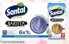 Bebida vegetal barista Santal con almendra, avena y arroz sin azúcares añadidos pack 6 x 1L rebajada de precio que no puedes dejar escapar corre antes que se agoten