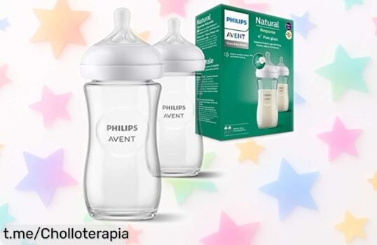 Biberón de cristal Philips Avent Natural Response 2x240 ml con flujo natural que calma al bebé y olvida los cólicos, a un precio rebajado nunca visto ¡Corre que vuelan!