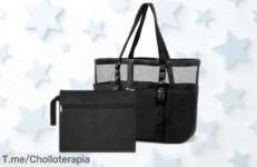 Bolsa de playa grande XXL con malla y bolsita extra súper rebajada para llevar todo sin arena ¡Oferta loca que vuela rápido, no te quedes sin la tuya!