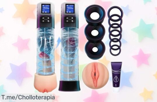 Bomba succión para pene Hivefun con 4 modos y pantalla LCD rebajada de precio, un ofertón único que potencia tu placer al máximo no lo dejes escapar porque vuelan las unidades ¡date prisa!