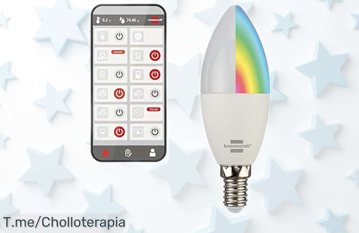 Bombilla LED inteligente Brennenstuhl Connect SB 400 E14 con WiFi y control por voz en oferta exclusiva ayuda a crear el ambiente ideal ajustando brillo y color sin complicaciones ¡Aprovecha ya este super chollo antes de que se agote!