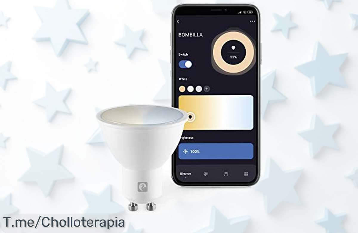 Bombilla LED inteligente Garza GU10 con wifi, luz regulable y control por voz a precio rebajado ¡Un súper chollo que vuela rápido! No pierdas esta oferta limitada para iluminar tu hogar fácil y ahorrar ya.