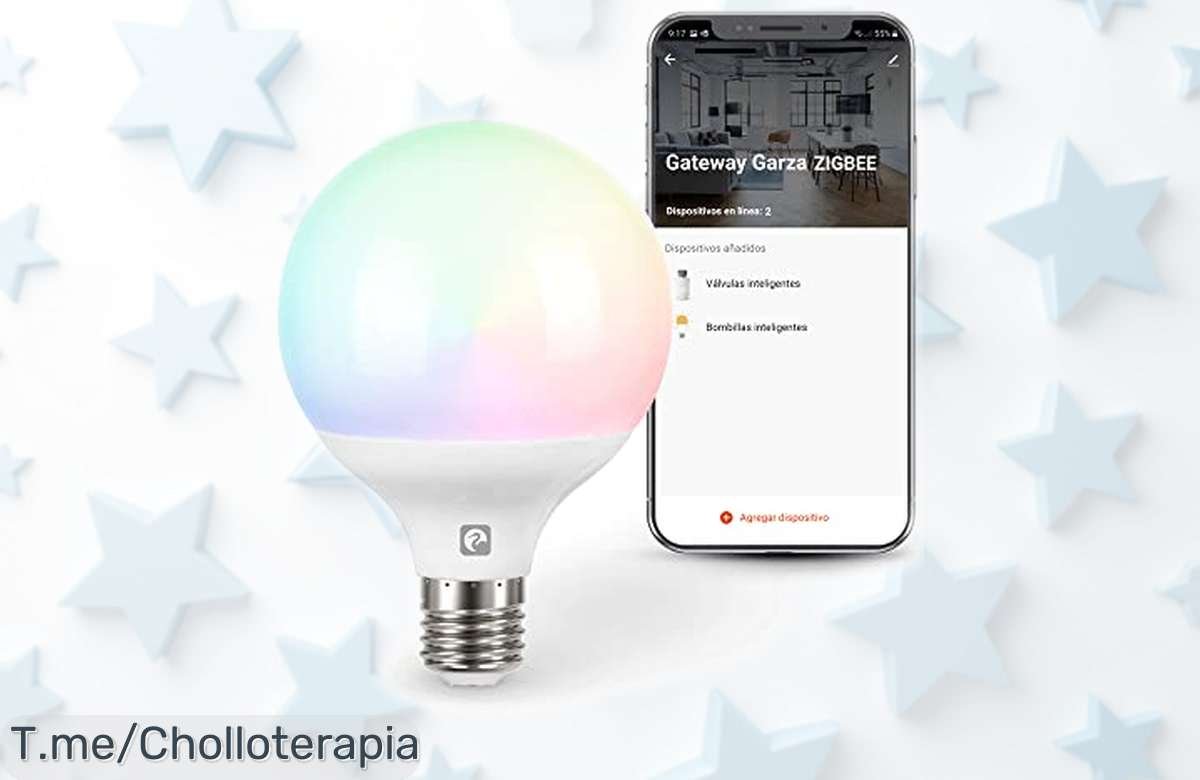 Bombilla led Zigbee Garza Smart con cambio de color y control por voz precio rebajado que vuela rápido no pierdas este súper chollo con luz regulable sin parpadeos