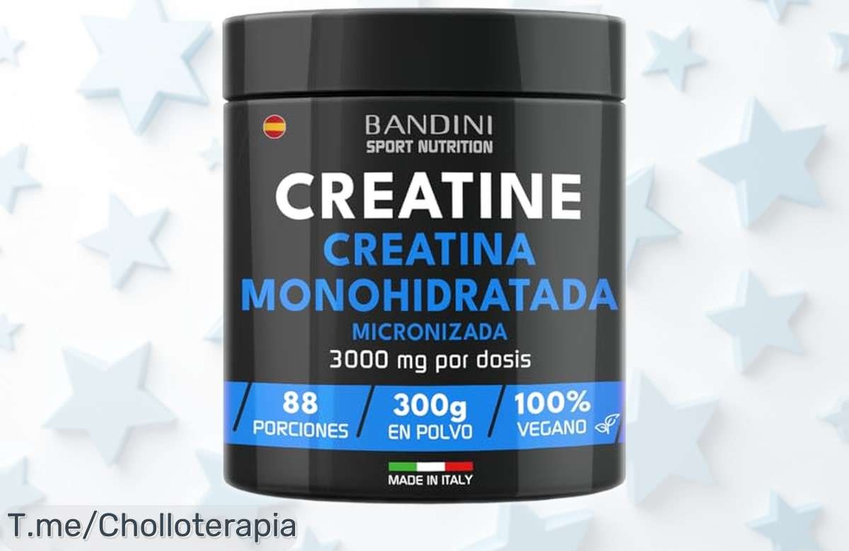 Boost brutal para tus músculos con creatina en polvo Bandini® 100% pura sin sabor y dosificador, 88 dosis listas para subir tu rendimiento. Precio rebajado que vuela, aprovecha este super chollo antes de que se agote.