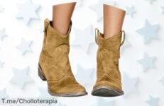 Botas cowboy para mujer con tacón bajo estilo biker y caña ancha perfectas para invierno rebajadas hasta volar, una oportunidad única que desaparece rápido ¡consíguelas ya antes de que se acaben!