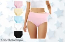 Bragas Falary cintura alta 5 piezas multicolor que realzan sin apretar perfectas para regla, embarazo y postparto con precio rebajado y oferta limitada ¡un super chollo que no dura mucho!