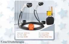 Cable de carga EV tipo 2 a 2 SuceBuy resistente IP66 y trifásico con precio rebajado que no te puedes perder solo por tiempo limitado ¡corre antes de que se agoten!