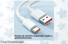 Cable de carga rápida para Xiaomi 11, 12 y Redmi con material ultrarresistente TPE-TPU precio rebajado que no va a durar mucho ¡Date prisa antes de que se agoten estas unidades!