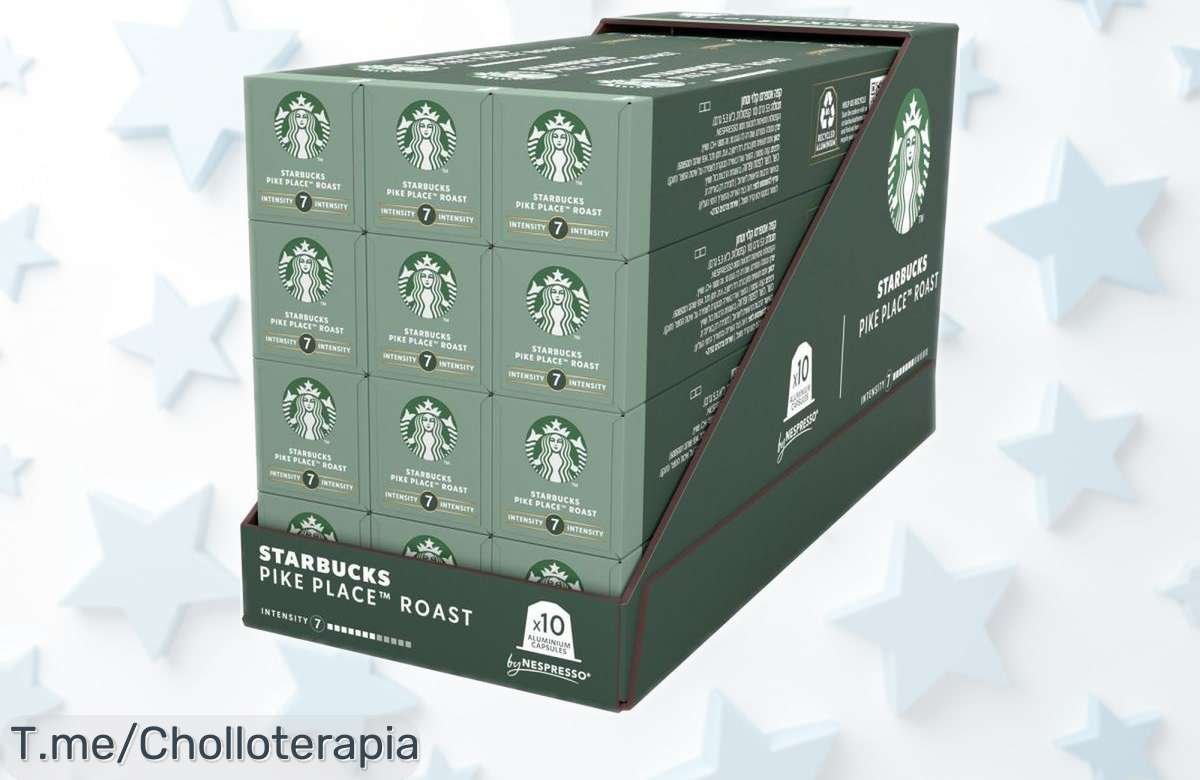 Café en cápsulas Starbucks by Nespresso Pike Place con intensidad perfecta, 120 unidades a un precio rebajado que no vas a creer corre que vuelan y aprovecha este super chollo antes de que se acabe