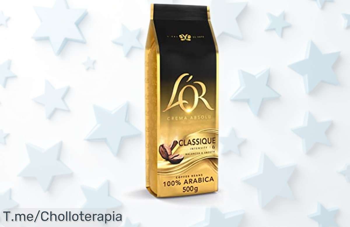 Café en grano natural L’OR Espresso Classique 500g con sabor suave y cremoso, intensidad perfecta para el mejor espresso precio rebajado que no dura aprovecha este ofertón único ya mismo antes de que desaparezca
