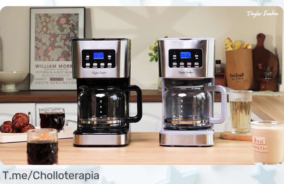 Cafetera de goteo Taylor Swoden con temporizador y autolimpieza a precio rebajado, 12 tazas listas cuando quieras ¡no dejes pasar este super chollo que vuela!