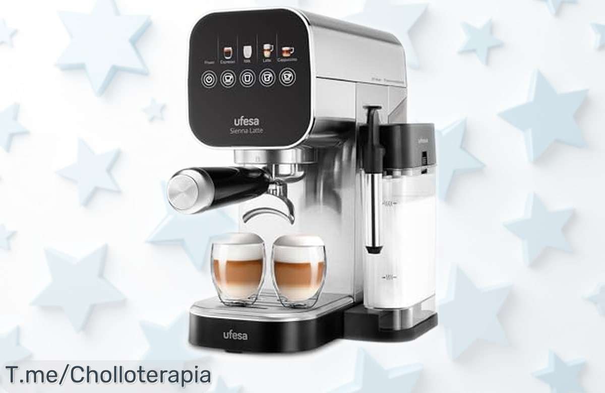 Cafetera espresso Ufesa Sienna con 20 bares y panel táctil diseño compacto para café crema perfecto precio rebajado super chollo oferta limitada ¡corre que vuela!