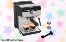 Cafetera espresso manual Krups XP381B con 15 bares para un café cremoso y espuma perfecta rebajada a precio loca solo unas unidades, ¡no pierdas este super chollo ya!